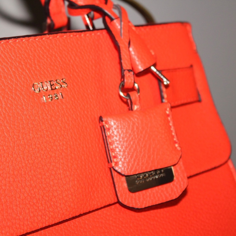 Guess Orange Cate Satchel Purse - Picture 4 of 15
